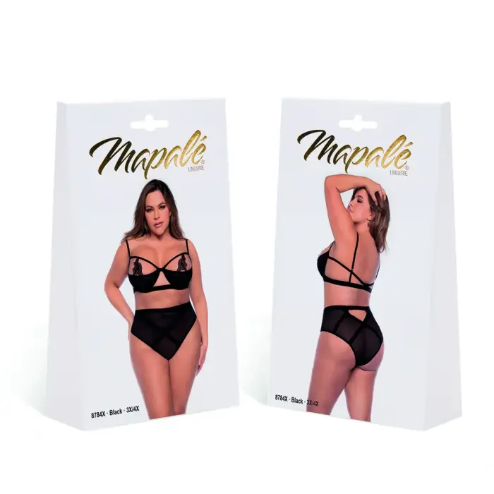 Комплект белья из двух частей – чёрный – 3XL/4XL