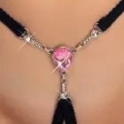Cottelli Lingerie reguleeritavad stringid vääriskivideriga – S-L – mustad roosa aktsendiga — Foto 5