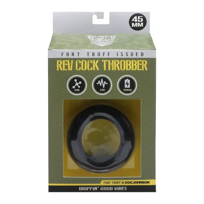 Rev Cock Throbber Vibrating Cock Ring – Black