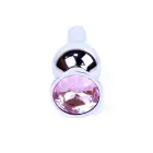 Plug-Jewellery sudraba anālais spraudnis ar rozā dārgakmeni – 9.5 cm (3.7″) — Foto 1