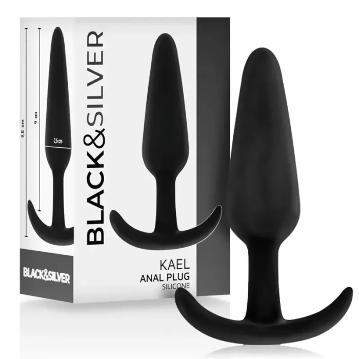 Black&Silver Hansel Silicone Anal Plug – 9.8 cm – Black