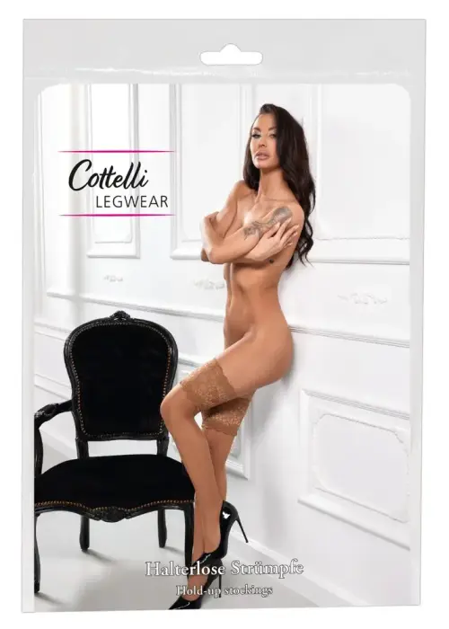 Cottelli LEGWARE чулки до бедра – телесный – 3