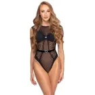 Cottelli LINGERIE Lace and Microfibre Bodysuit with Rhinestones – Black – L/XL — Photo 2