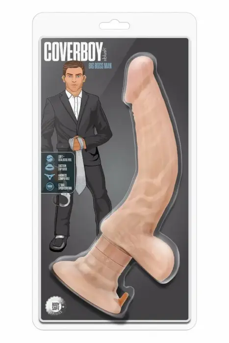 Coverboy The Boss Man – realistic PVC intimate device with suction cup – black – 26.6 cm