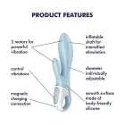 Satisfyer Air Pump Bunny 1 вибратор с тройной стимуляцией – розовый — Фото 3