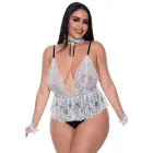 Magic Silk Full Service Lace Bodysuit – White – 2XL — Photo 4