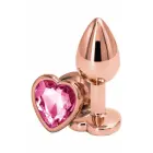 REAR ASSETS Rose Gold Heart S Pink – kompaktiškas aliuminio aksesuaras su širdies formos akmu – rožinis – mažas — Nuotrauka 2