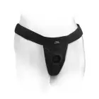 Fetish Fantasy Elite – breathable adjustable strap-on harness with silicone ring – black — Photo 2