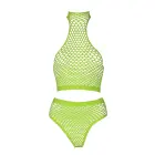 Turtle Neck Crop Top and High Waist Panty Set – Neon Green – One Size — Photo 5