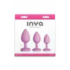 INYA Triple Ace Kit Blush – 3 silikona anālo aizbāžņu komplekts ar piesūcekņa pamatu – blāvi rozā — Foto 1