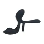 Вибрирующее силиконовое кольцо для члена с тройным мотором – черный Фото num