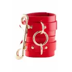 Kinky Diva High Gloss Vegan Leather Wrist Cuffs – Red – 21 cm — Photo 2