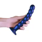 Karoliukais padengtas G taško dildo su siurbtuku – 20.5 cm (8″) – Mėlynas — Nuotrauka 8