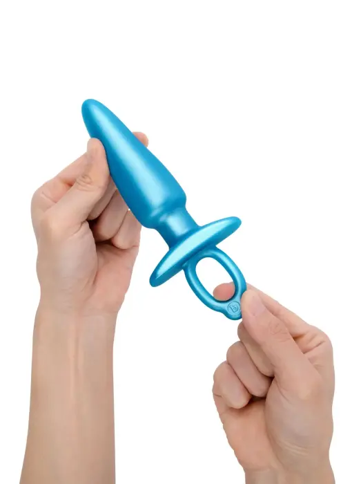 B-Vibe Sleek Plug – 18 cm – Tirkīza – Blue Foto 6