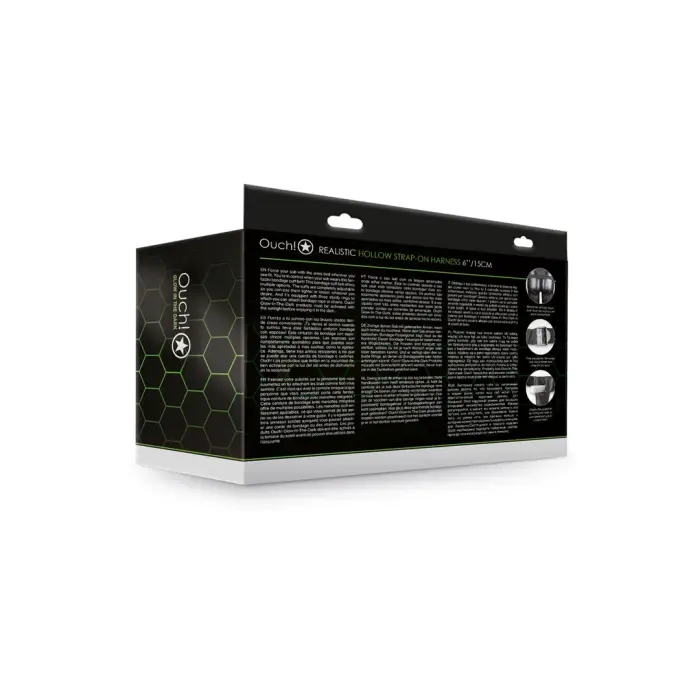 Ouch! Realistisks strap-on komplekts – spīd tumsā Foto 2