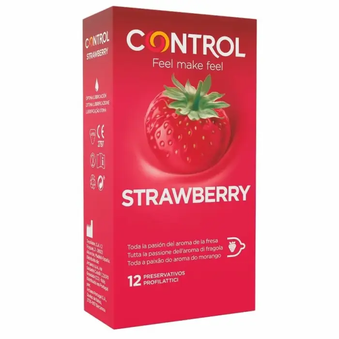 Control Adapta zemeņu prezervatīvi – 12 gab.