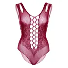 Plus Seamless Bodysuit with Shoulder Straps – Red – 1X/2X — Photo 6