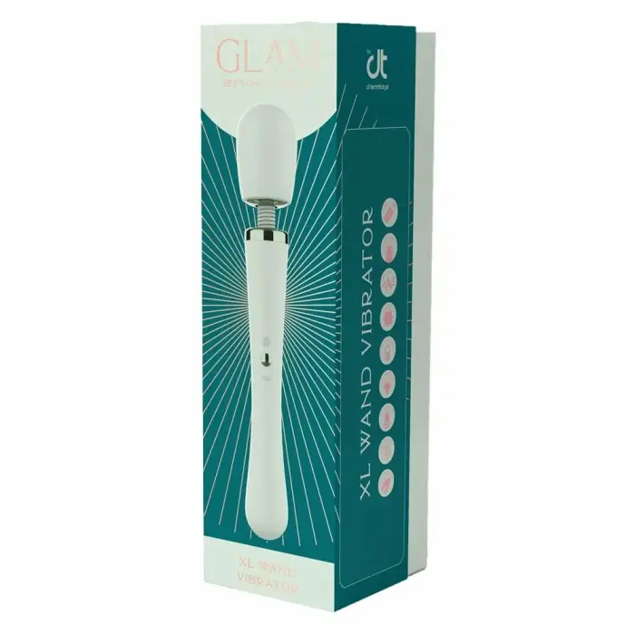 GLAM XL Wand Vibrator – большой водонепроницаемый силиконовый массажёр – золотые акценты