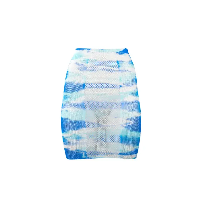 Augstās jostasvietas tīkliņa svārki un mirdzoša dekoltē spīdums – viens izmērs – daudzkrāsains Foto 16