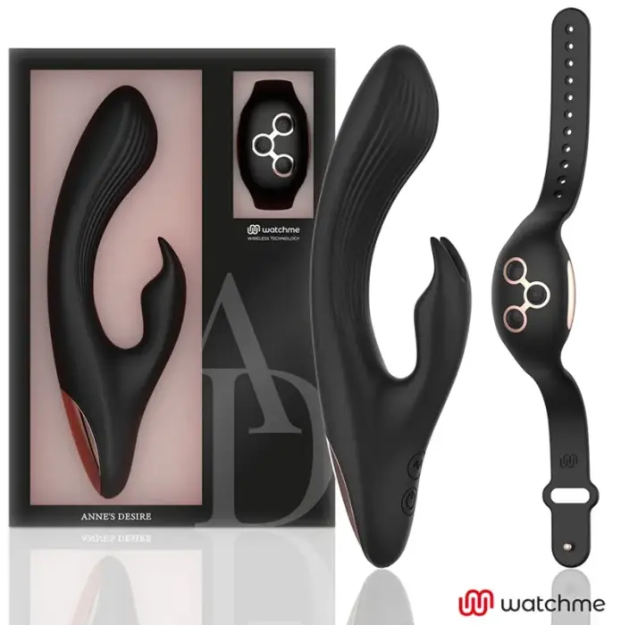ANNE'S DESIRE кролик-вибратор Rabbit Intimate System с пультом WATCHME – 20 см (7.8″) – черный