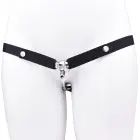 Male-to-Female Chastity Device – polished metal – adjustable elastic belt – 85–130 cm waist — Photo 1