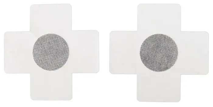 Krūšu uzlīmju komplekts - krusts - zils Foto 3