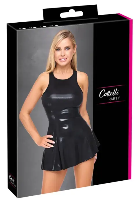 Cottelli PARTY Wetlook mini dress – black – XL