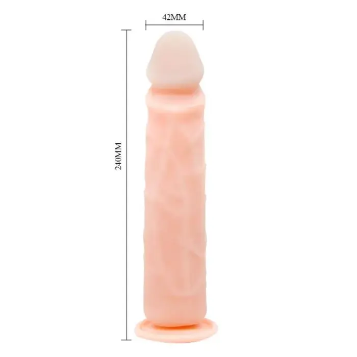 BAILE reālistisks dildo ar piesūcekni – 24 cm (9.4″) – miesas krāsa Foto 2