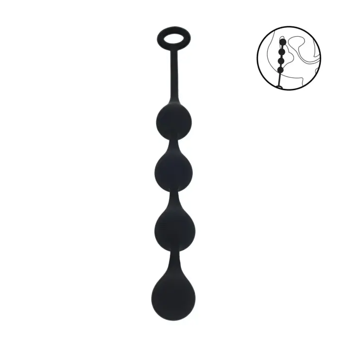 Waterdrop Silicone Anal Balls – M – 30 mm – Black Photo