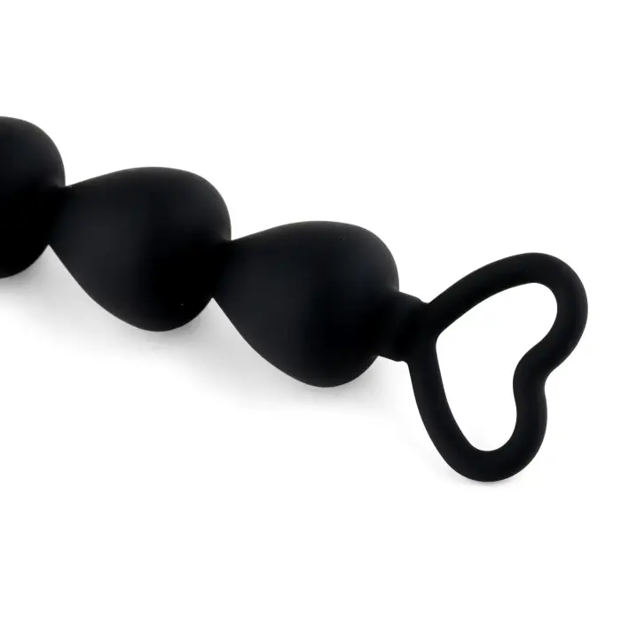 Anal Beads Black Heart anālās bumbiņas – 17 cm – Melns Foto 4
