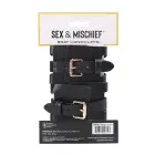 Sportsheets Sex & Mischief Brat наручники из искусственной кожи с цепочкой цвета розового золота – чёрные — Фото 4