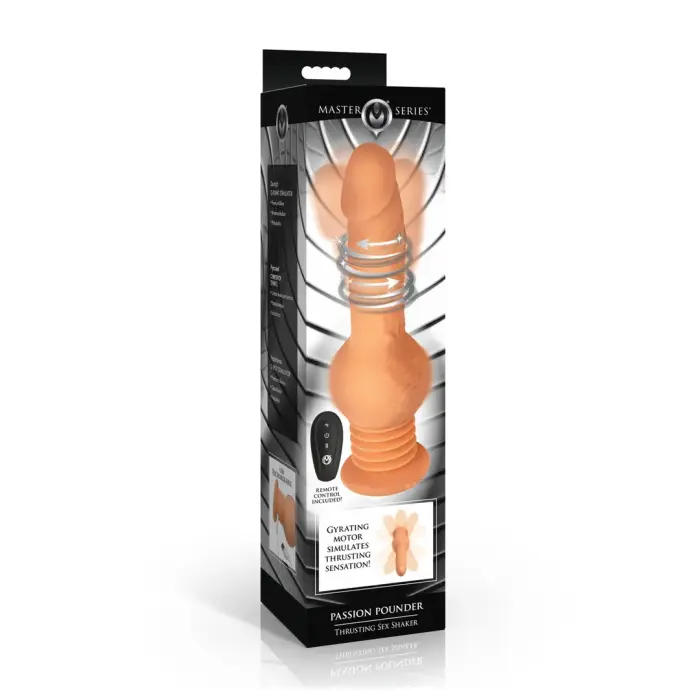 Passion Pounder вибратор с функцией толчков и пультом управления – 24 cm (9.4″) – телесный