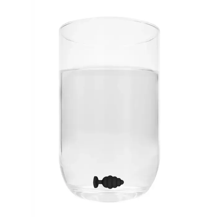 Rievots dimanta sirds anālais spraudnis – M – Melns Foto 5