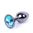 MyLove Toys Jewellery Dark Silver Plug – 7 cm – Light Blue — Photo 2