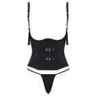 Cottelli Party Open Cup Corset with Adjustable Buckles and String – Black – S — Photo 7