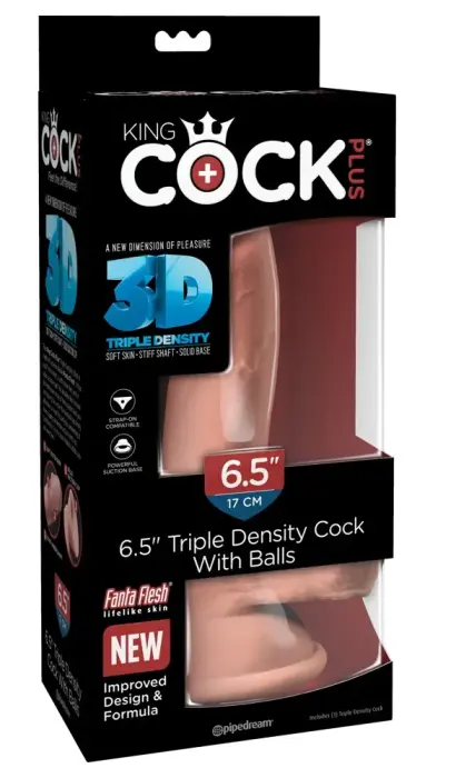 KCP Realistic Triple Density Dildo with Balls – 20.3 cm (8″)