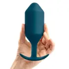 b-Vibe Snug Plug 6 – anālais spraudnis ar atsvaru, silikons – tumši zils – 16 × 5,5 cm — Foto 4