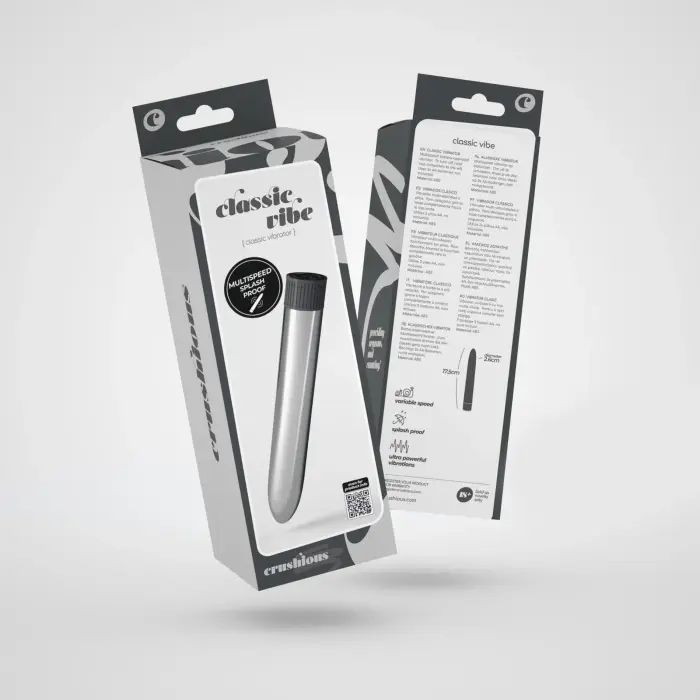 CRUSHIOUS CLASSIC VIBE VIBRATORS – 17.5 cm (6.9″) – sudraba Foto 2