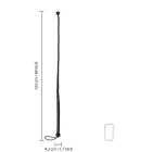 Dirbtinės odos botagas su mazgo detale – juodas – 122 cm — Nuotrauka 5