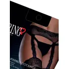 Satin Touch garter belt with stockings – Black – One Size — Photo 2