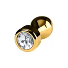 Zelta lodes formas dildo – 7 cm (2.75″) – Caurspīdīgs Foto 5