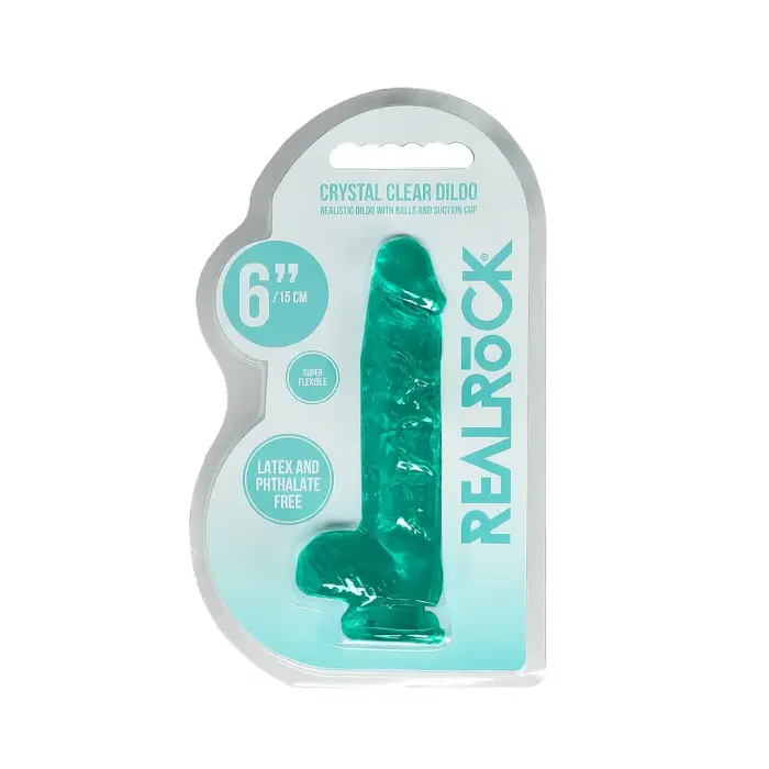 Reālistisks dildo ar sēkliniekiem un piesūcekni – 17 cm (6.7″) – Caurspīdīgs