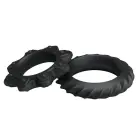 BAILE - Flowering Silicone Cock Ring – 2 pcs. – Black — Photo 4