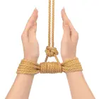 Rebellion Reign Natural Knot Bondage Rope – bondažo virvė – kanapės/poliesteris – ciberžolė – 10 m — Nuotrauka 5
