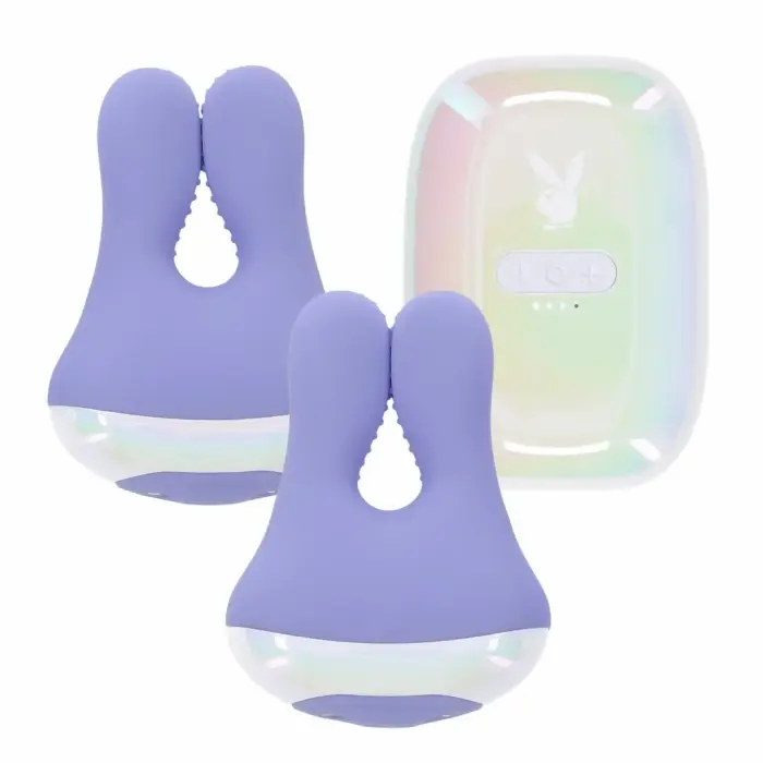 PLAYBOY Pleasure In A Pinch vibreerivad silikoonist reguleeritavad nibuklambrid – roosad