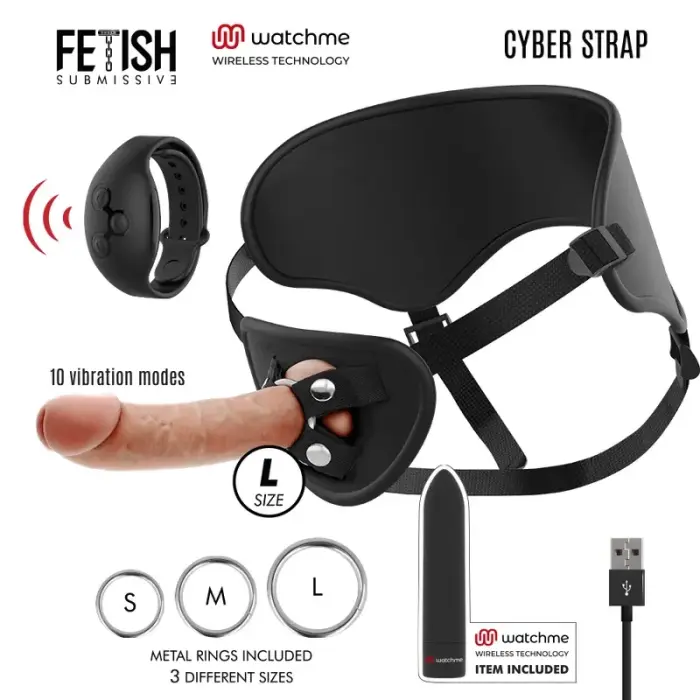Страпон-вибратор Fetish Submissive Cyberstrap L – 22.5 см (8.8″) – телесный