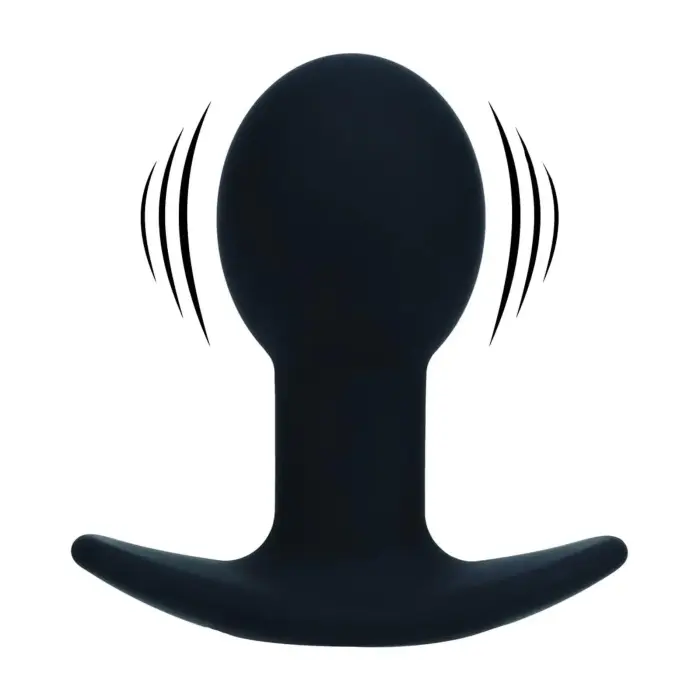 Single Bulb Vibrating Silicone Anal Plug – 10 cm (3.9″) – Black