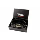 WHIPS кожаный ошейник с шипами и поводком – чёрный — Фото 1