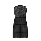 Babydoll naktinukai su atvira nugara ir stringų komplektu – L/XL – juodi Photo