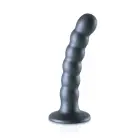Дилдо для точки G с бусинами и присоской – 13 cm (5″) – Серый металлик — Фото 8